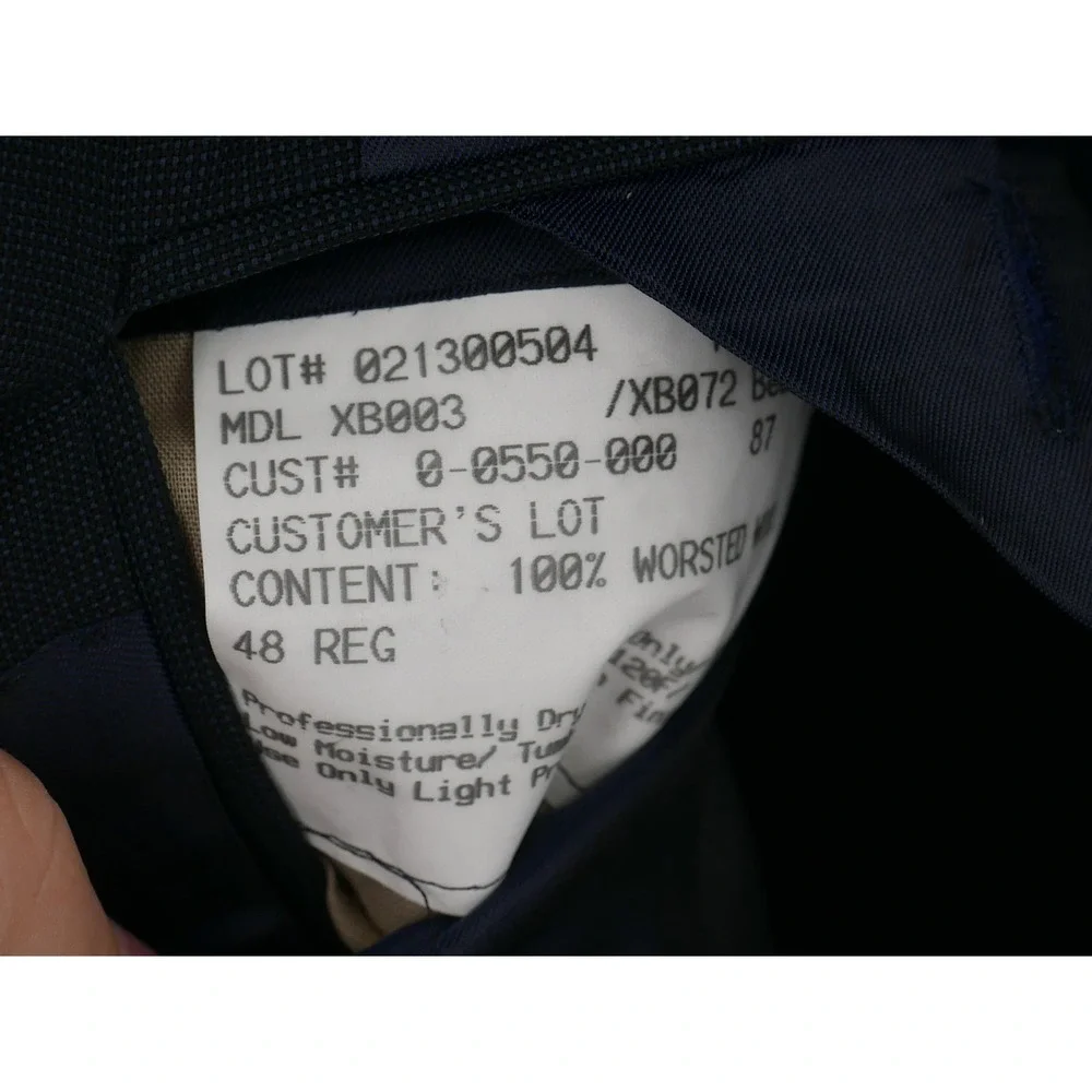 Hickey Freeman Blazer Sport Coat Blue 100% Worsted Wool Men's 48 Regular